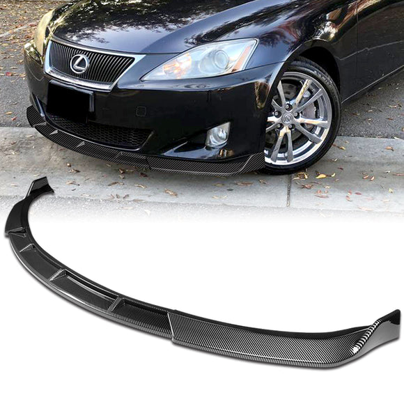 2009-2010 Lexus IS250 IS350 GT-Style Carbon Look 3-Piece Front Bumper Body Spoiler Splitter Lip Kit