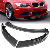2008-2013 BMW E90 E92 E93 M3 Carbon Look 3-Piece Front Bumper Body Spoiler Splitter Lip Kit with Vinyl Hood Sticker