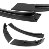 2008-2013 BMW E90 E92 E93 M3 Unpainted Black 3-Piece Front Bumper Body Spoiler Splitter Lip Kit with Vinyl Hood Sticker