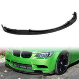 2008-2013 BMW E90 E92 E93 M3 Unpainted Black 3-Piece Front Bumper Body Spoiler Splitter Lip Kit with Vinyl Hood Sticker