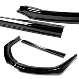 2008-2015 Mitsubishi Evolution X R-Style Painted Black 3-Piece Front Bumper Body Spoiler Splitter Lip Kit