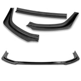 2008-2015 Mitsubishi Evolution X R-Style Painted Black 3-Piece Front Bumper Body Spoiler Splitter Lip Kit