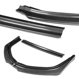 2008-2015 Mitsubishi Evolution X R-Style Carbon Look 3-Piece Front Bumper Body Spoiler Splitter Lip Kit with Lanyard Set