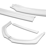 2008-2015 Mitsubishi Evolution X R-Style Painted White 3-Piece Front Bumper Body Spoiler Splitter Lip Kit with Lanyard Set