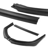 2008-2015 Mitsubishi Evolution X R-Style Unpainted Black 3-Piece Front Bumper Body Spoiler Splitter Lip Kit with Lanyard Set