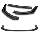 2008-2015 Mitsubishi Evolution X R-Style Unpainted Black 3-Piece Front Bumper Body Spoiler Splitter Lip Kit with Lanyard Set