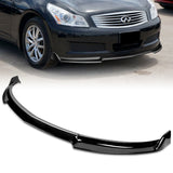 2007-2009 Infiniti G35 G37 4DR GT-Style Painted Black 3-Piece Front Bumper Body Spoiler Splitter Lip Kit
