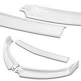 2007-2009 Infiniti G35 G37 4DR GT-Style Painted White 3-Piece Front Bumper Body Spoiler Splitter Lip Kit with Metal Emblems Set