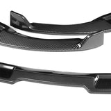 2003-2007 Infiniti G35 Coupe GT-Style Carbon Look 3-Piece Front Bumper Body Spoiler Splitter Lip Kit with Metal Badge Emblems Set