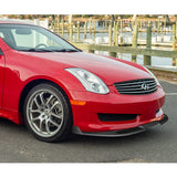 2003-2007 Infiniti G35 Coupe GT-Style Unpainted Matte Black 3-Piece Front Bumper Body Spoiler Splitter Lip Kit