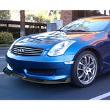 2003-2007 Infiniti G35 Coupe GT-Style Unpainted Matte Black 3-Piece Front Bumper Body Spoiler Splitter Lip Kit