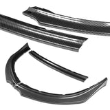2009-2015 Mitsubishi Lancer GT GTS RA-Style Carbon Look 3-Piece Front Bumper Body Spoiler Splitter Lip Kit with free Emblem