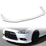 2009-2015 Mitsubishi Lancer GT GTS RA-Style Painted White 3-Piece Front Bumper Body Spoiler Splitter Lip Kit with free Emblem