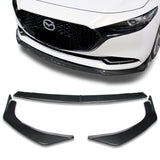 2019-2021 Mazda 3 Mazda3 Carbon Style 3-Piece Front Bumper Body Spoiler Splitter Lip Kit