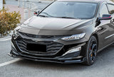 2019-2021 Chevrolet Malibu Painted Black 3-Piece Front Bumper Body Spoiler Splitter Lip Kit with Vinyl Decal