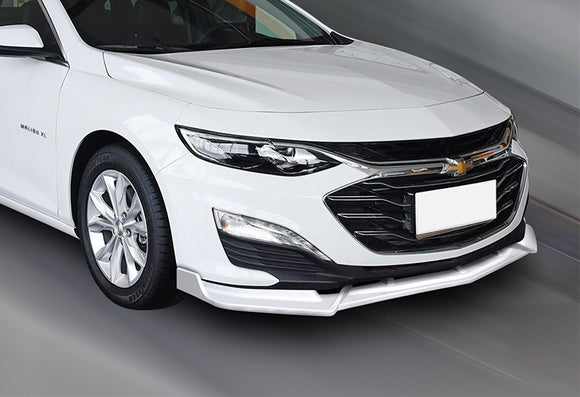 2019-2021 Chevrolet Malibu Painted White 3-Piece Front Bumper Body Spoiler Splitter Lip Kit