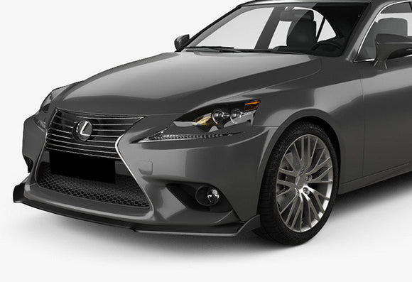 For 2014-2016 Lexus IS Base Unpainted BLK Front Bumper Body Kit Spoiler Lip 3PCS