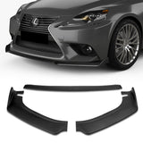For 2014-2016 Lexus IS Base Unpainted BLK Front Bumper Body Kit Spoiler Lip 3PCS