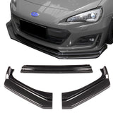 For 2017-2020 Subaru BRZ JDM CS-Style Carbon Look Front Bumper Body Spoiler Lip 3 pcs