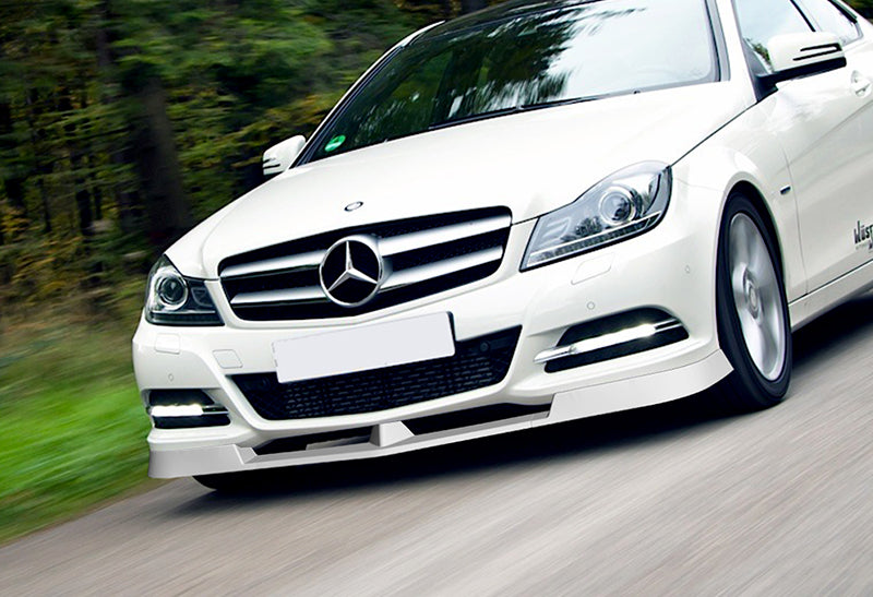 DTM V-Style Front Bumper Lip Spoiler For 2012-2014 Mercedes C-Class W204 – Carbon Look-690303