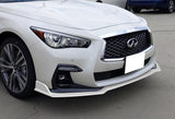 2018-2021 Infiniti Q50 Sport Painted White Front Bumper Body Kit Lip 3PCS with License Plate Frame