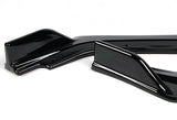 2018-2021 Infiniti Q50 Premium Painted Black 3-Piece Front Bumper Body Spoiler Splitter Lip Kit with Screw Bolt Cap Set