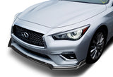 2018-2021 Infiniti Q50 Premium Carbon Look 3-Piece Front Bumper Body Spoiler Splitter Lip Kit