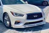 2018-2021 Infiniti Q50 Premium Painted White 3-Piece Front Bumper Body Spoiler Splitter Lip Kit