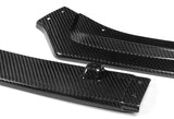 2018-2021 Infiniti Q50 Premium Real Carbon Fiber 3-Piece Front Bumper Body Spoiler Splitter Lip Kit with Screw Bolt Cap Set