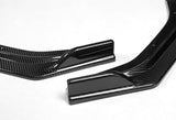 2018-2021 Infiniti Q50 Premium Real Carbon Fiber 3-Piece Front Bumper Body Spoiler Splitter Lip Kit with Screw Bolt Cap Set