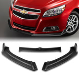 2013-2018 Chevrolet Malibu Unpainted Matte Black 3-Piece Front Bumper Body Spoiler Splitter Lip Kit