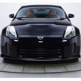 2006-2009 Nissan 350Z GT-Style Real Carbon Fiber 3-Piece Front Bumper Body Spoiler Splitter Lip Kit with Emblem Set