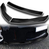 2006-2009 Nissan 350Z GT-Style Real Carbon Fiber 3-Piece Front Bumper Body Spoiler Splitter Lip Kit with Emblem Set