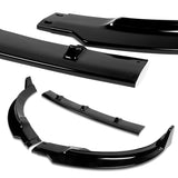 2020 - 2025 Tesla Model Y STP-Style Painted Black 3pcs Front Bumper Body Spoiler Splitter Lip Kit with 4 pcs Bolt Caps