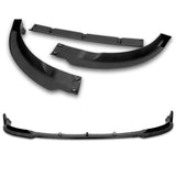 2020 - 2025 Tesla Model Y STP-Style Painted Black 3pcs Front Bumper Body Spoiler Splitter Lip Kit with 4 pcs Bolt Caps