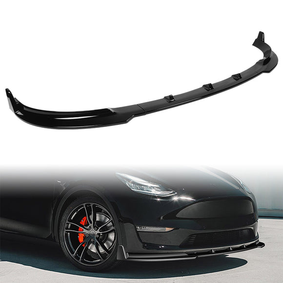2020 - 2024 Tesla Model Y Painted Black 3-Piece Front Bumper Body Spoiler Splitter Lip Kit