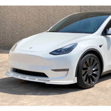 2020 - 2025 Tesla Model Y Painted White 3-Piece Front Bumper Body Spoiler Splitter Lip Kit