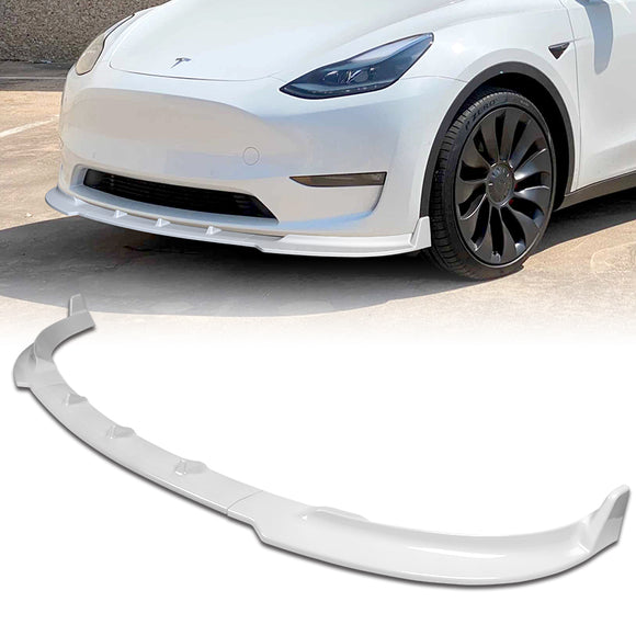 2020 - 2024 Tesla Model Y Painted White 3-Piece Front Bumper Body Spoiler Splitter Lip Kit