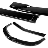 2011-2014 Mercedes C-Class W204 Sport Painted Black 3-Piece Front Bumper Body Spoiler Splitter Lip Kit with Leather Keychain