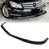 2011-2014 Mercedes C-Class W204 Sport Painted Black 3-Piece Front Bumper Body Spoiler Splitter Lip Kit