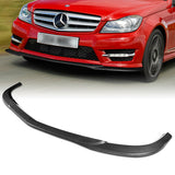 2011-2014 Mercedes C-Class W204 Sport Carbon Style 3-Piece Front Bumper Body Spoiler Splitter Lip Kit with Leather Keychain