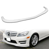 2011-2014 Mercedes C-Class W204 Sport Painted White 3-Piece Front Bumper Body Spoiler Splitter Lip Kit with Leather Keychain