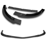 2011-2014 Mercedes C-Class W204 Sport Unpainted Matte Black 3-Piece Front Bumper Body Spoiler Splitter Lip Kit