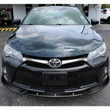 2015-2017 Toyota Camry Real Carbon Fiber 3-Piece Front Bumper Body Spoiler Splitter Lip Kit