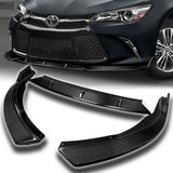 2015-2017 Toyota Camry Real Carbon Fiber 3-Piece Front Bumper Body Spoiler Splitter Lip Kit