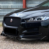 2016-2019 Jaguar XE Real Carbon Fiber 3-Piece Front Bumper Body Spoiler Splitter Lip Kit