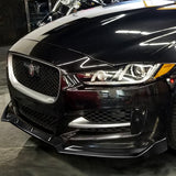 2016-2019 Jaguar XE Real Carbon Fiber 3-Piece Front Bumper Body Spoiler Splitter Lip Kit