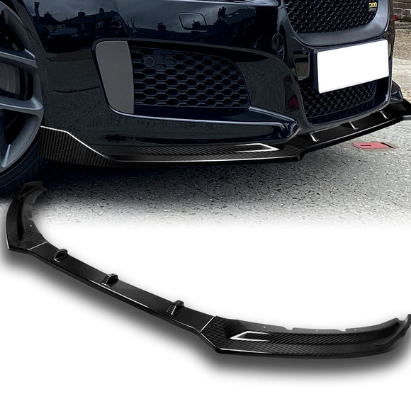 2016-2019 Jaguar XE Real Carbon Fiber 3-Piece Front Bumper Body Spoiler Splitter Lip Kit