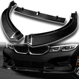 2019-2021 BMW G20 G21 3-Series Sport Real Carbon Fiber 3-Piece Front Bumper Body Spoiler Splitter Lip Kit