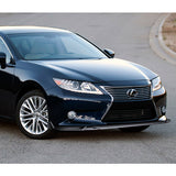 2013-2015 Lexus ES350 ES300h Painted Black 3-Piece Front Bumper Body Spoiler Splitter Lip Kit with Plate Caps